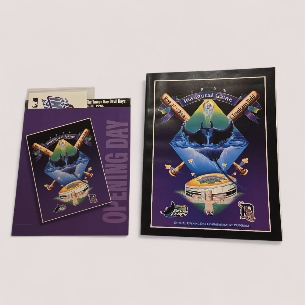 Tampa Bay‎ Devil Rays Inaugural Game March 1998 Opening Day Ticket And Program
